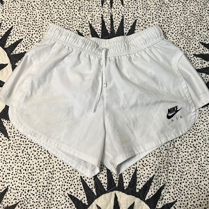 White Nike lined shorts